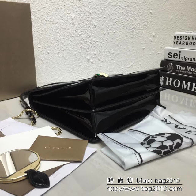 BVLGARI寶格麗 3層大號蛇頭包 頂級漆皮 手提單肩斜挎包 38629 FYD1404